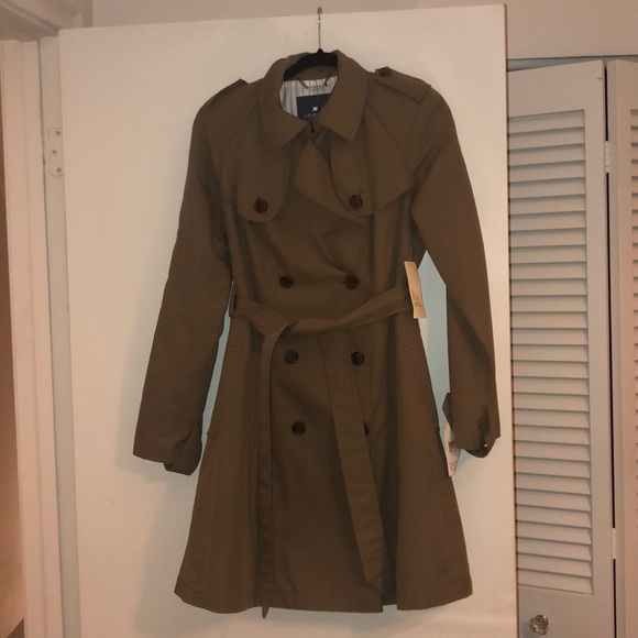 NWT Gryphon New York Pleat Back Trench Coat - Picture 2 of 6